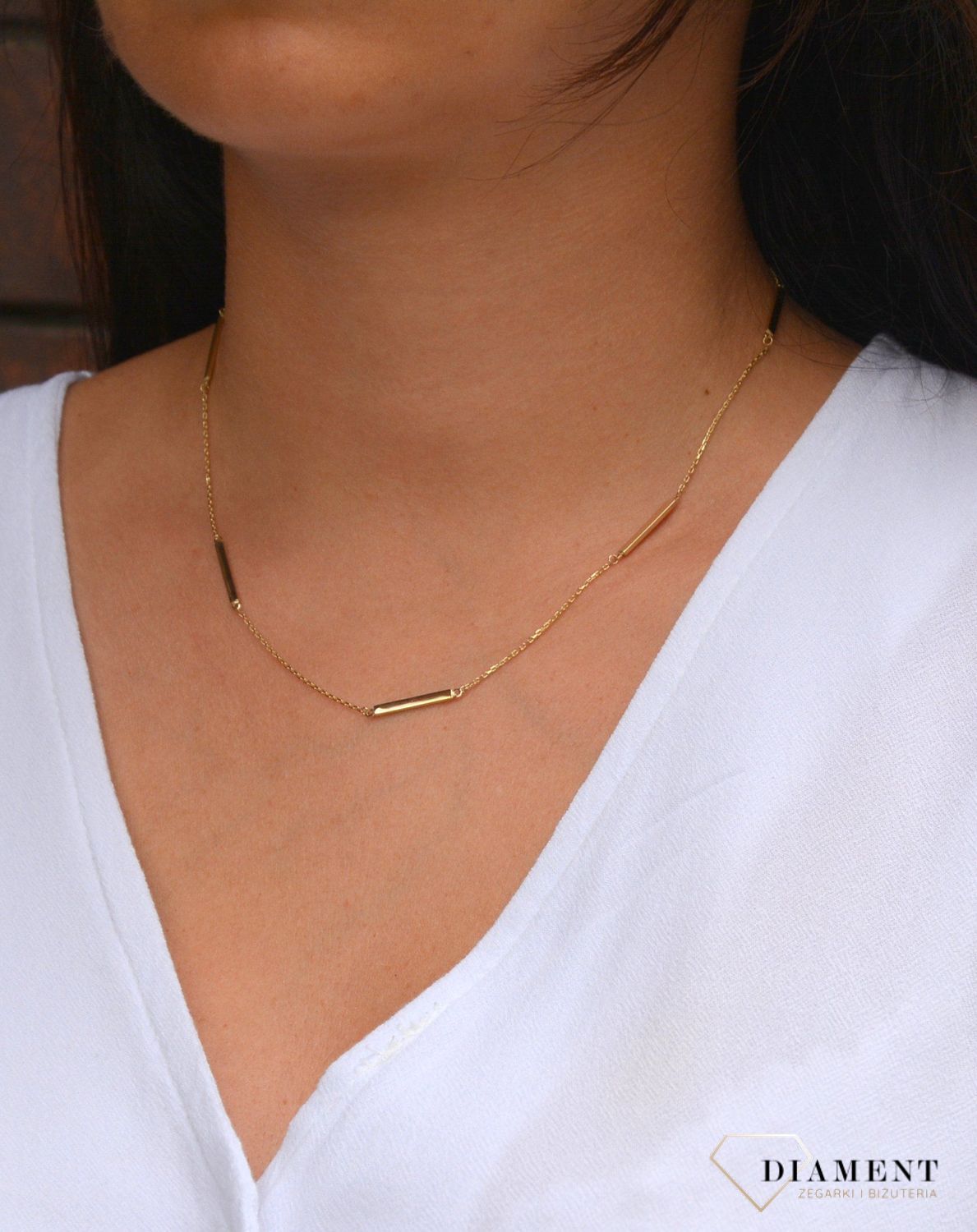 Złoty naszyjnik celebrytka 333 'blaszki'.jpg